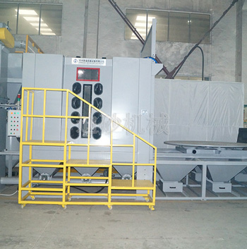 大型模具臺車轉(zhuǎn)盤式噴砂機(jī)