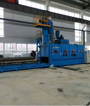 恭喜南京客戶喜提鋼管內(nèi)外壁自動噴砂機一臺，迪砂竭盡全力為您服務(wù)！